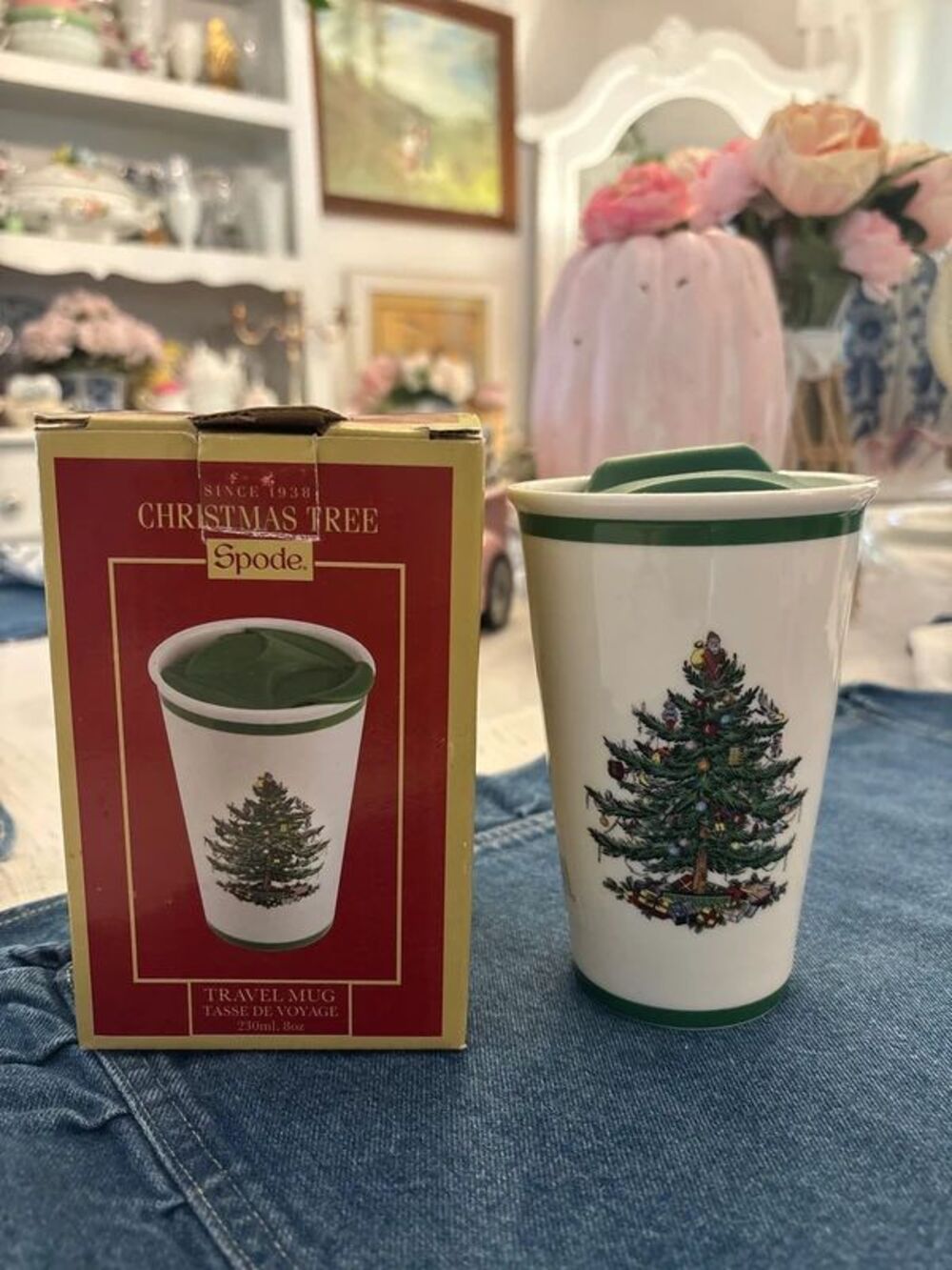NWT Spode Christmas Tree Travel Mug